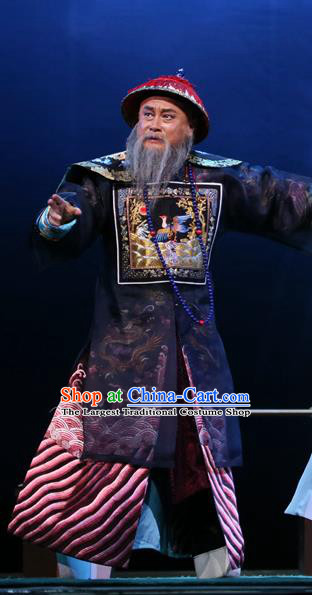 You Bai Chuan Chinese Lu Opera Lord Apparels Costumes and Headpieces Traditional Shandong Opera Prince Gong Garment Qing Dynasty Royal Highness Clothing