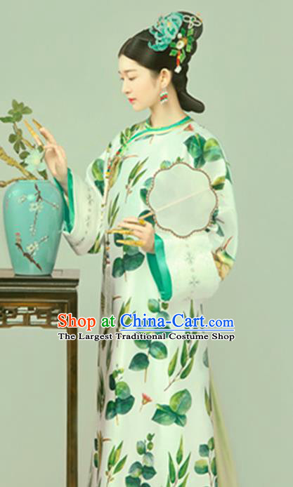 Chinese Drama Ancient Manchu Noble Countess Dress Traditional Hanfu Apparels Qing Dynasty Royal Princess Historical Costumes and Headdress for Women