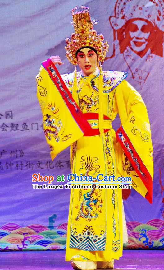 The Long Regret Chinese Guangdong Opera Xiaosheng Apparels Costumes and Headpieces Traditional Cantonese Opera Young Male Garment Emperor Li Longji Clothing