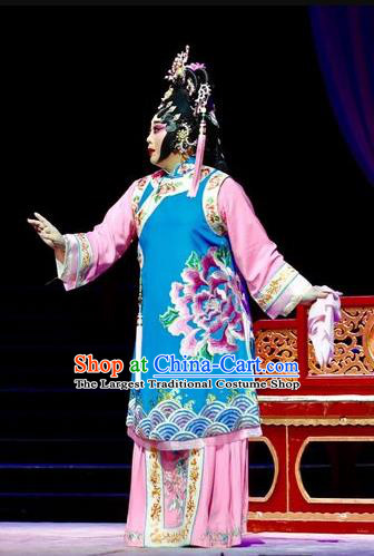 Chinese Cantonese Opera Young Female Garment Prince Rui and Concubine Zhuang Costumes and Headdress Traditional Guangdong Opera Hua Tan Apparels Imperial Consort Dress