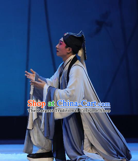 The Fairy Tale of White Snake Chinese Guangdong Opera Young Male Apparels Costumes and Headpieces Traditional Cantonese Opera Xu Xian Garment Xiaosheng Clothing