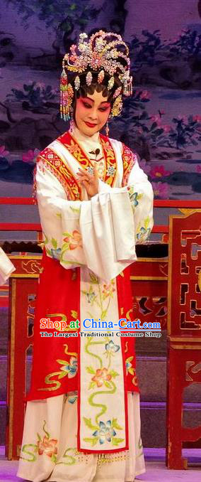 Chinese Cantonese Opera Diva Garment Qian Tang Su Xiaoxiao Costumes and Headdress Traditional Guangdong Opera Young Female Apparels Hua Tan Dress