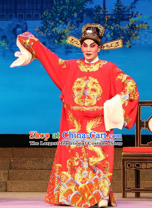 Legend of Lun Wenxu Chinese Guangdong Opera Number One Scholar Apparels Costumes and Headpieces Traditional Cantonese Opera Young Male Garment Official Clothing