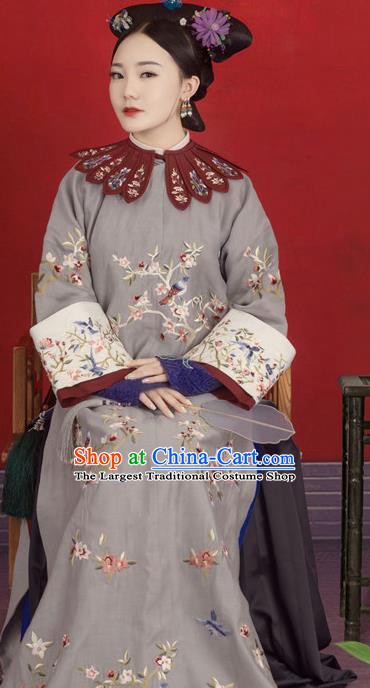 Chinese Traditional Drama Ancient Imperial Consort Hanfu Dress Apparels Qing Dynasty Manchu Palace Concubine Historical Costumes and Headdress for Women