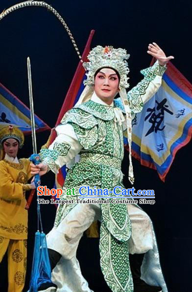 Yuan Yang Sword Chinese Guangdong Opera Wusheng Apparels Costumes and Headpieces Traditional Cantonese Opera Martial Male Garment Warrior Qiu Jianghai Clothing
