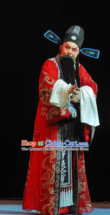 Wo Hu Ling Chinese Sichuan Opera Minister Apparels Costumes and Headpieces Peking Opera Highlights Magistrate Garment Official Dong Xuan Clothing