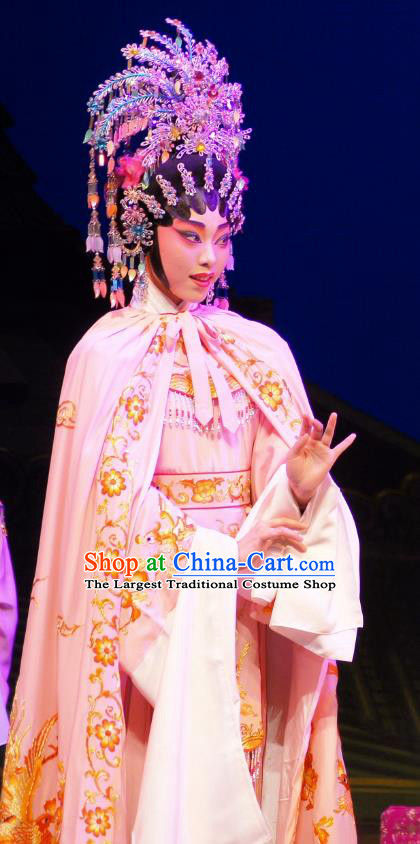 Chinese Cantonese Opera Hua Tan Garment Emperor and the Village Girl Costumes and Headdress Traditional Guangdong Opera Actress Apparels Diva Jia Yunv Dress
