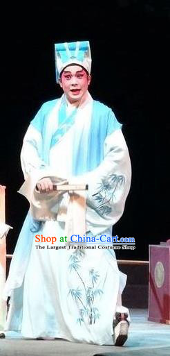 Zi Yun Chinese Guangdong Opera Scholar Wen Qing Apparels Costumes and Headwear Traditional Cantonese Opera Young Male Garment Niche Clothing