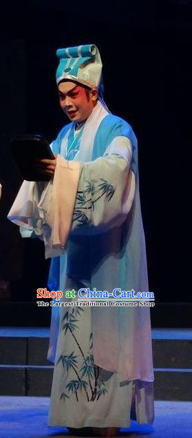 Zi Yun Chinese Guangdong Opera Scholar Wen Qing Apparels Costumes and Headwear Traditional Cantonese Opera Young Male Garment Niche Clothing