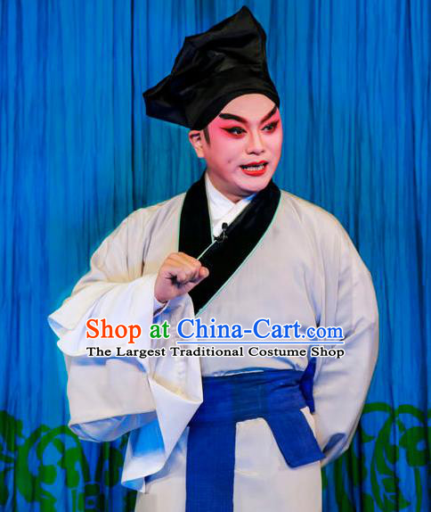 San Xiao Yin Yuan Chinese Guangdong Opera Servant Hua An Apparels Costumes and Headwear Traditional Cantonese Opera Young Man Garment Clothing