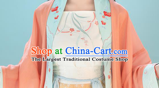 Chinese Traditional Song Dynasty Young Lady Apparels Ancient Village Girl Embroidered Hanfu Dress Historical Costumes for Women