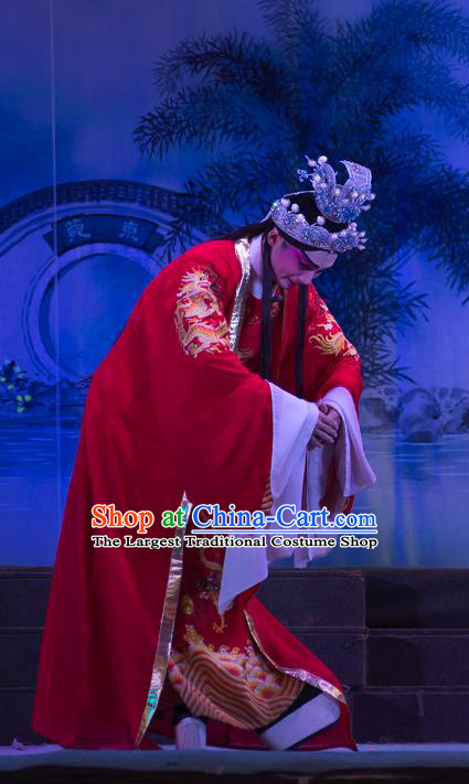 Wu Suo Dong Gong Chinese Guangdong Opera Prince Apparels Costumes and Headwear Traditional Cantonese Opera Young Male Garment Niche Clothing