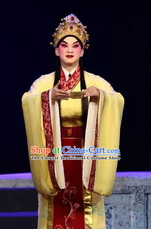 Li Shimin Deng Ji Chinese Guangdong Opera Prince Apparels Costumes and Headwear Traditional Cantonese Opera Young Male Garment Xiaosheng Clothing