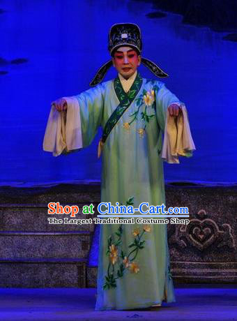 Unhappy Marriage Chinese Guangdong Opera Young Man Apparels Costumes and Headwear Traditional Cantonese Opera Niche Garment Xiaosheng Clothing