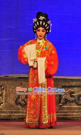 Chinese Cantonese Opera Young Beauty Garment Unhappy Marriage Costumes and Headdress Traditional Guangdong Opera Hua Tan Apparels Actress Dress