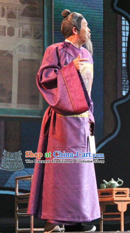 Chinese Traditional Stage Performance Old Man Apparels Costumes Historical Drama Da Song Yu Shi Ancient Minister Garment Song Dynasty Official Qian Ming Clothing and Headwear