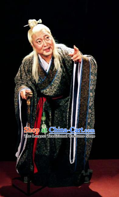 Chinese Traditional Han Dynasty Eunuch Clothing Stage Performance Historical Drama King of Nanyue Apparels Costumes Ancient Elderly Male Garment and Headwear