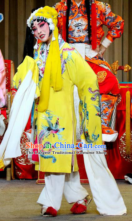 Chinese Sichuan Opera Highlights Actress Garment Costumes and Headdress Tie Long Mount Traditional Peking Opera Imperial Consort Du Dress Apparels