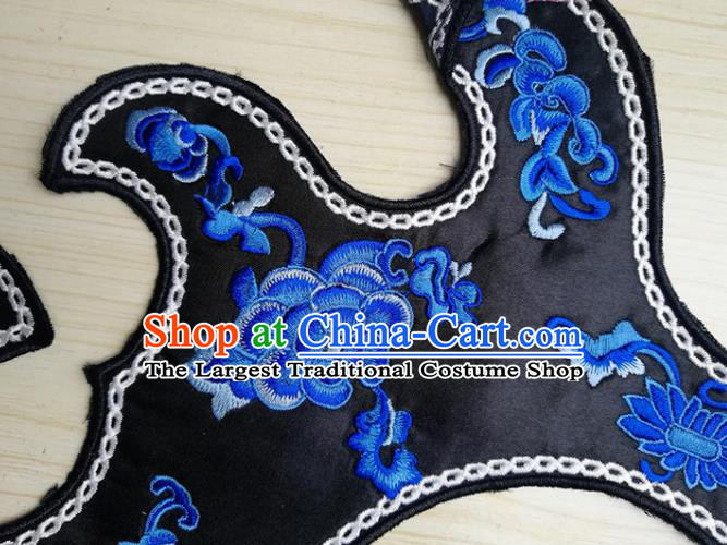 Chinese Traditional Embroidered Peony Pattern Collar Patch Decoration Embroidery Craft Embroidered Accessories