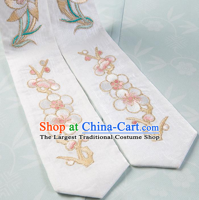 Traditional Chinese Song Dynasty Young Lady Hanfu Dress Apparels Ancient Village Girl Embroidered Long BeiZi and Skirt Historical Costumes Full Set