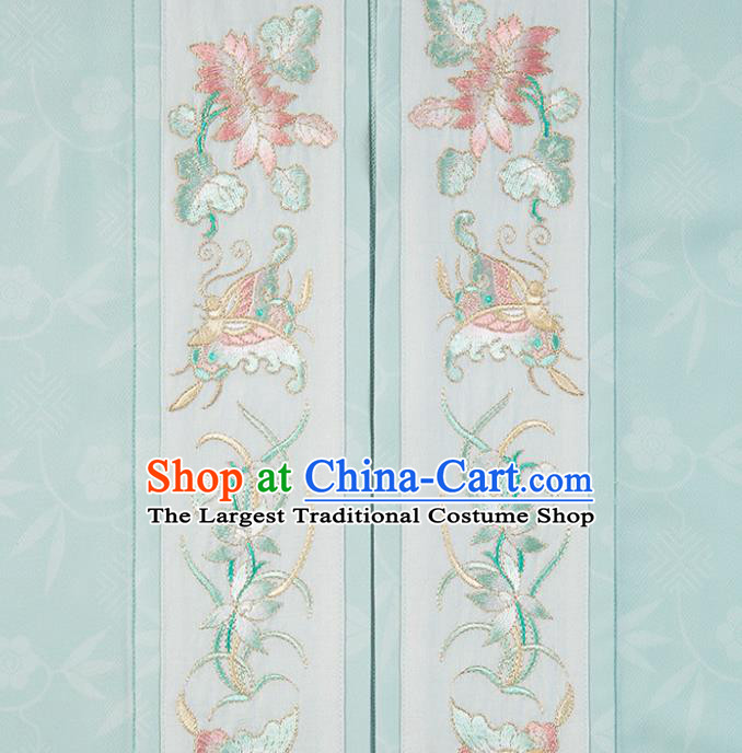 Traditional Chinese Song Dynasty Young Lady Hanfu Dress Apparels Ancient Village Girl Embroidered Long BeiZi and Skirt Historical Costumes Full Set