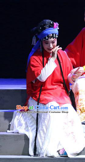 Chinese Sichuan Opera Highlights Female Prisoner Garment Costumes and Headdress Fu Gui Rong Hua Traditional Peking Opera Dress Hostess Rong Hua Apparels
