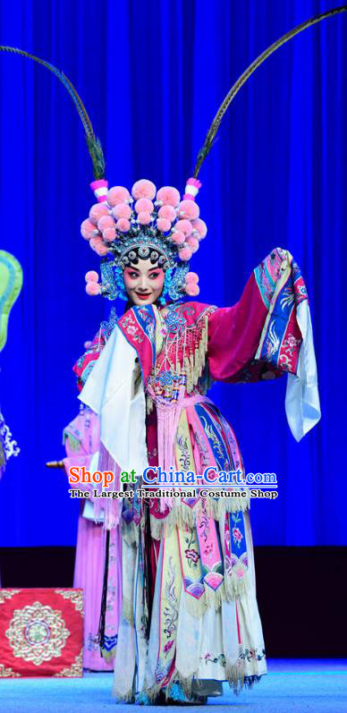 Chinese Sichuan Opera Highlights Hua Tan Garment Costumes and Headdress Bei Mang Mountain Traditional Peking Opera Actress Dress Imperial Consort Wei Apparels