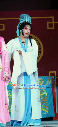 Chinese Sichuan Opera Highlights Fairy Garment Costumes and Headdress Hu Xian Hen Traditional Peking Opera Diva Dress Distress Maiden Hu Lianniang Apparels