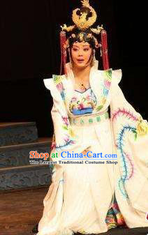 Chinese Sichuan Highlights Opera Young Female Garment Costumes and Headdress Princess Turandot Traditional Peking Opera Actress Dress Hua Tan Apparels