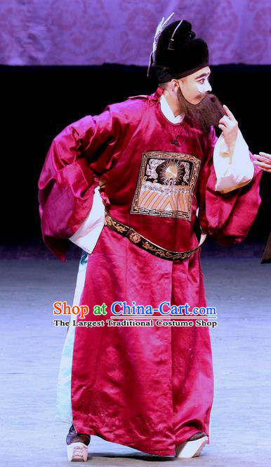 Gui Men Chinese Sichuan Opera Clown Apparels Costumes and Headpieces Peking Opera Highlights Chou Role Garment Official Xu Gu Clothing
