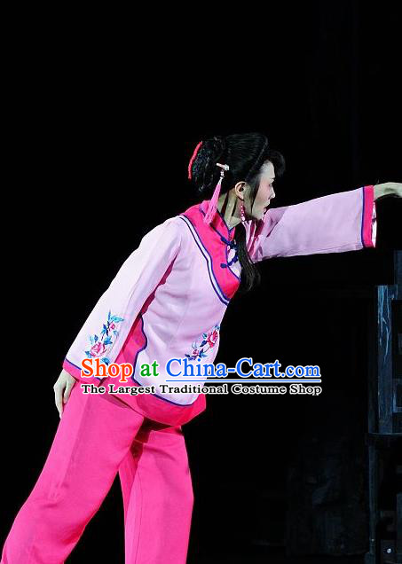 Chinese Sichuan Highlights Opera Actress Jin Zi Garment Costumes and Headdress Traditional Peking Opera Young Woman Dress Country Female Apparels