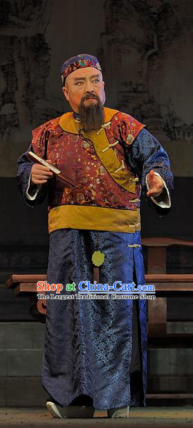 Gua Yin Zhi Xian Chinese Sichuan Opera Elderly Male Apparels Costumes and Headpieces Peking Opera Highlights Laosheng Garment Lei Mengchu Clothing