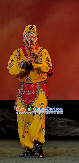The Mountain of Fire Chinese Sichuan Opera Sun Wukong Apparels Costumes and Headpieces Peking Opera Highlights Monkey King Garment Monk Clothing