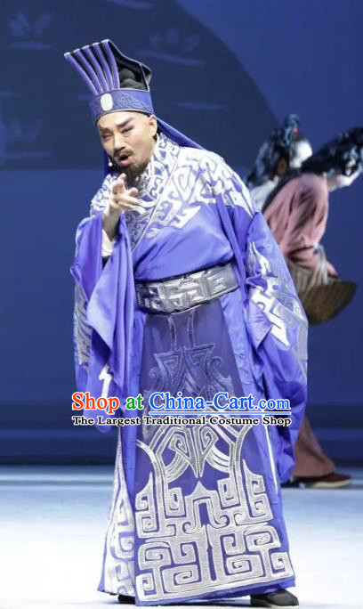 Luo Xiahong Chinese Sichuan Opera Official Apparels Costumes and Headpieces Peking Opera Highlights Astronomer Garment Minister Clothing