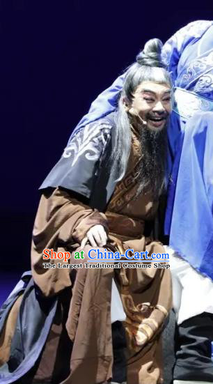 Luo Xiahong Chinese Sichuan Opera Laosheng Apparels Costumes and Headpieces Peking Opera Highlights Elderly Scholar Garment Clothing