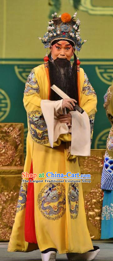 Broadsword Wang Huainv Chinese Bangzi Opera Laosheng Apparels Costumes and Headpieces Traditional Hebei Clapper Opera Garment Elderly Male Clothing