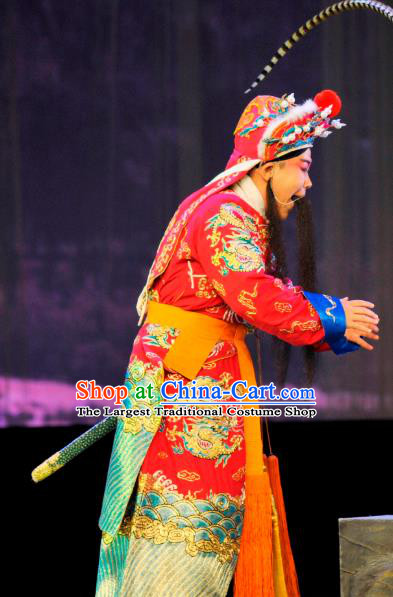 Nan Bei He Chinese Bangzi Opera Elderly Male Apparels Costumes and Headpieces Traditional Hebei Clapper Opera Martial Male Garment Yang Silang Clothing