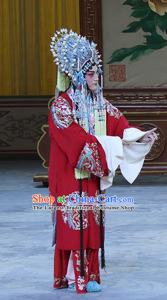 Chinese Hebei Clapper Opera Princess Sun Shangxiang Garment Costumes and Headdress In Extremely Good Fortune Traditional Bangzi Opera Actress Dress Apparels
