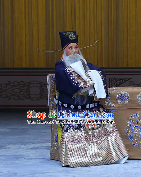 In Extremely Good Fortune Chinese Bangzi Opera Official Qiao Xuan Apparels Costumes and Headpieces Traditional Hebei Clapper Opera Laosheng Garment Elderly Male Clothing