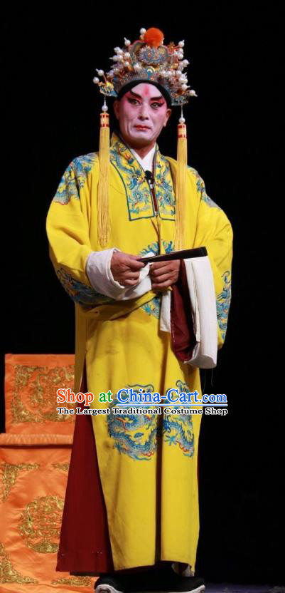 Pan Yang Song Chinese Bangzi Opera Royal Highness Zhao Defang Apparels Costumes and Headpieces Traditional Shanxi Clapper Opera Laosheng Garment Lord Clothing