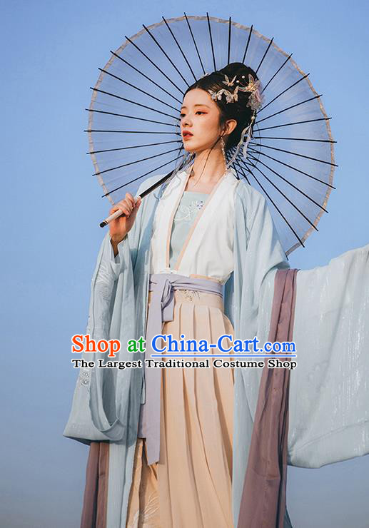 Chinese Ancient Imperial Consort Embroidered Hanfu Dress Apparels Traditional Jin Dynasty Court Princess Historical Costumes for Women