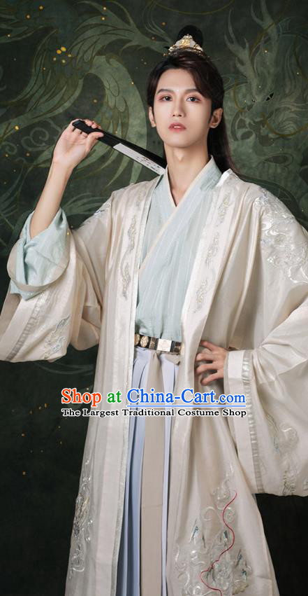 Chinese Traditional Song Dynasty Nobility Childe Historical Costumes Ancient Royal Prince Hanfu Clothing Embroidered Apparels for Young Men