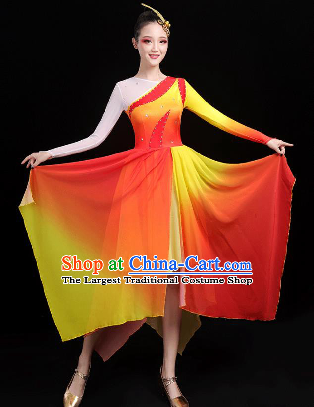 Traditional Chinese Modern Dance Costumes Stage Show Garment Square Dance Dress for Women