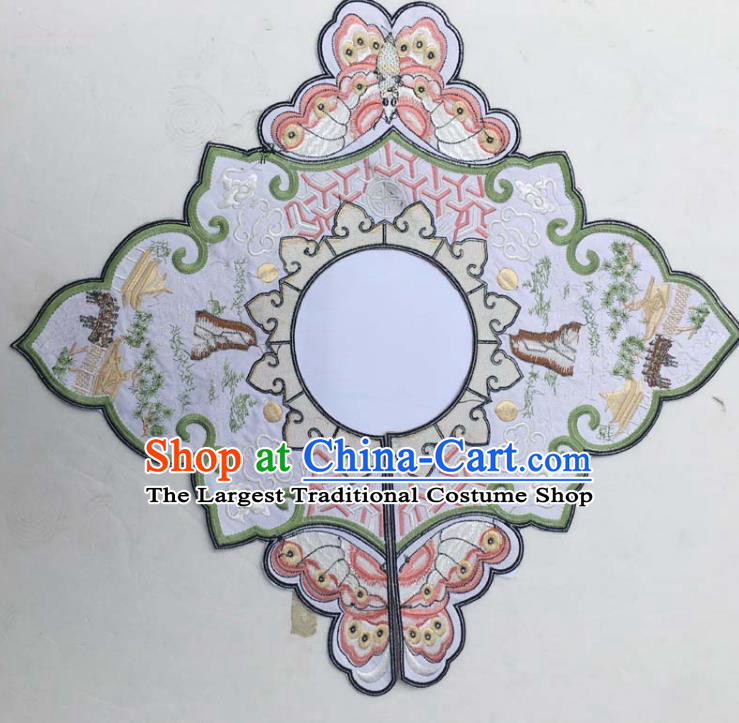 Chinese Traditional Embroidered Butterfly White Collar Patch Decoration Embroidery Applique Craft Embroidered Shoulder Accessories