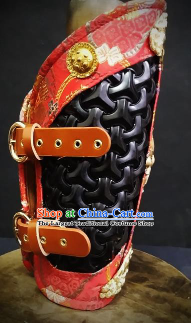 Traditional Chinese Song Dynasty Infantry Warrior Black Brocade Wrist Guard Wristband Armor Ancient Soldier Leather Wristlets Armband for Men