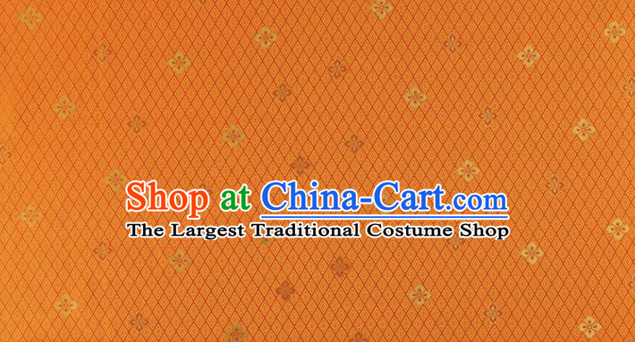 Japanese Traditional Sorbus Pattern Design Orange Brocade Fabric Silk Material Traditional Asian Japan Kimono Nishijin Satin Tapestry