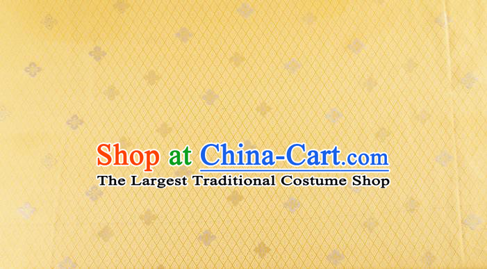 Japanese Traditional Sorbus Pattern Design Yellow Brocade Fabric Silk Material Traditional Asian Japan Kimono Nishijin Satin Tapestry