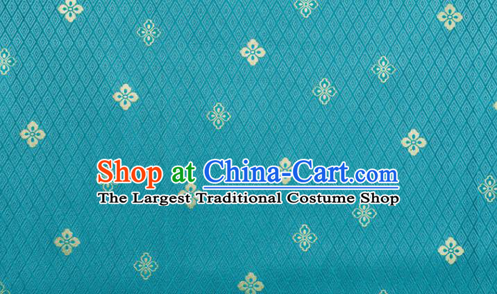 Japanese Traditional Sorbus Pattern Design Teal Brocade Fabric Silk Material Traditional Asian Japan Kimono Nishijin Satin Tapestry