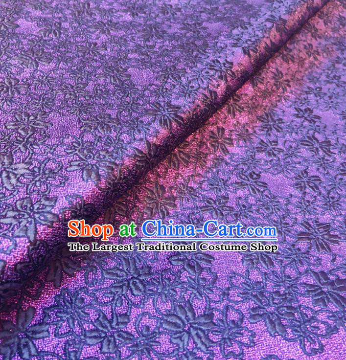 Asian Chinese Traditional Pattern Design Purple Brocade Silk Fabric Tang Suit Tapestry Satin Material DIY Cheongsam Damask