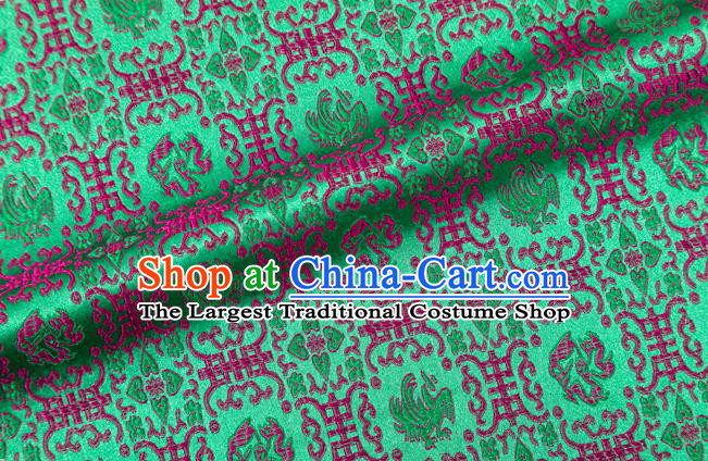 Chinese Classical Monster Pattern Design Deep Green Brocade Silk Fabric Tapestry Material Asian Traditional DIY Qipao Dress Satin Damask